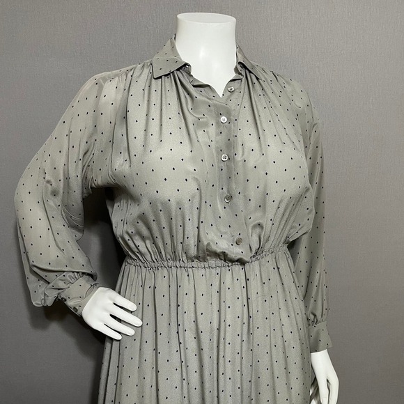 SOLD🌟Georges Rech Vintage Diamond Print Grey Purple Dress Sz-XL - Picture 4 of 12